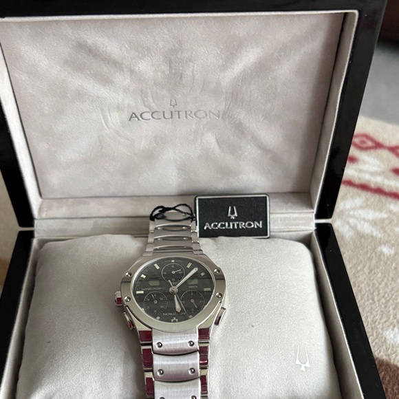 Silver and Black Men's Watch